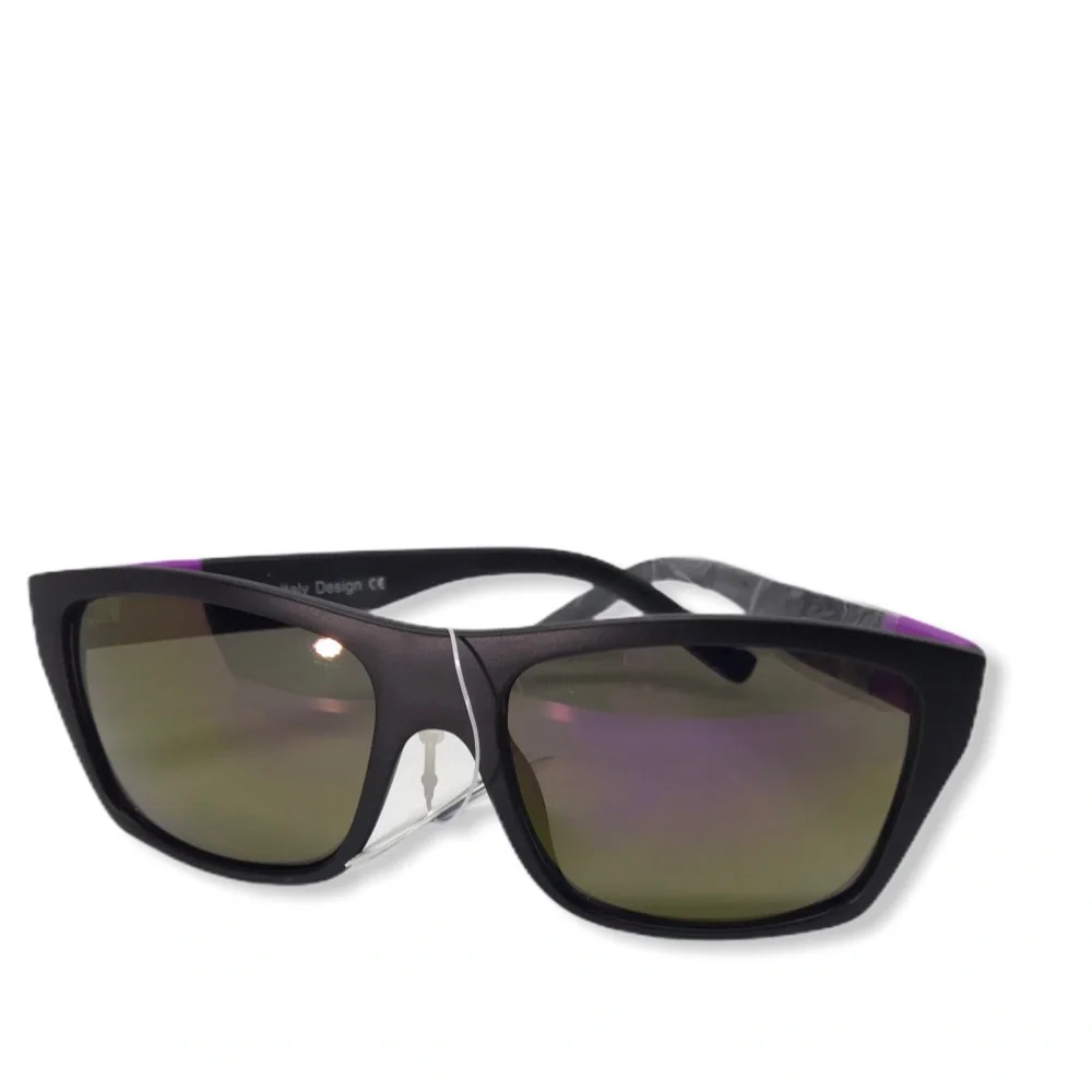 Black and Purple Mirrored Sunglasses Retro Unisex Deadstock Streetwear Stylish